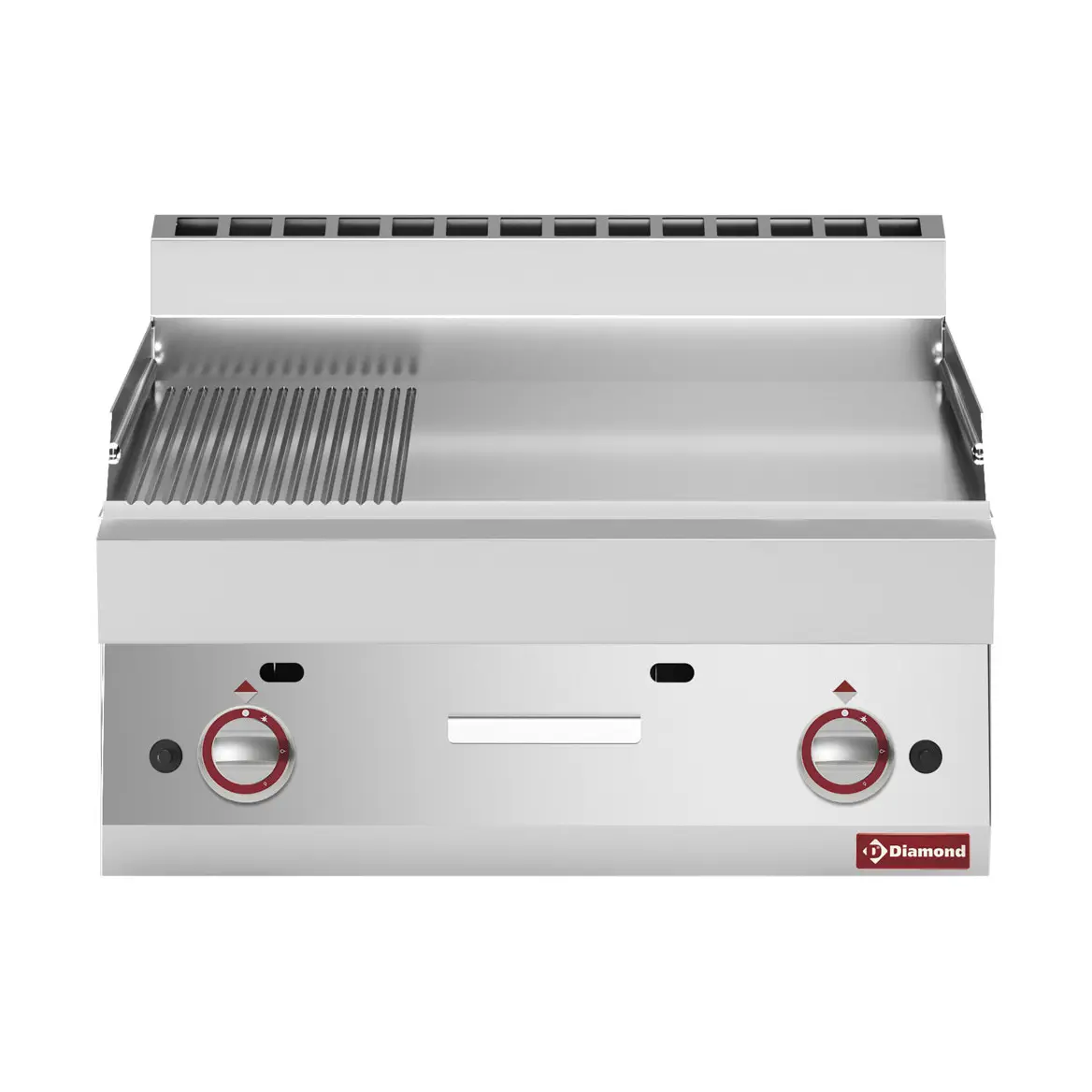 Plaque de cuisson à gaz 2/3 lisse et 1/3 rainurée -Top-