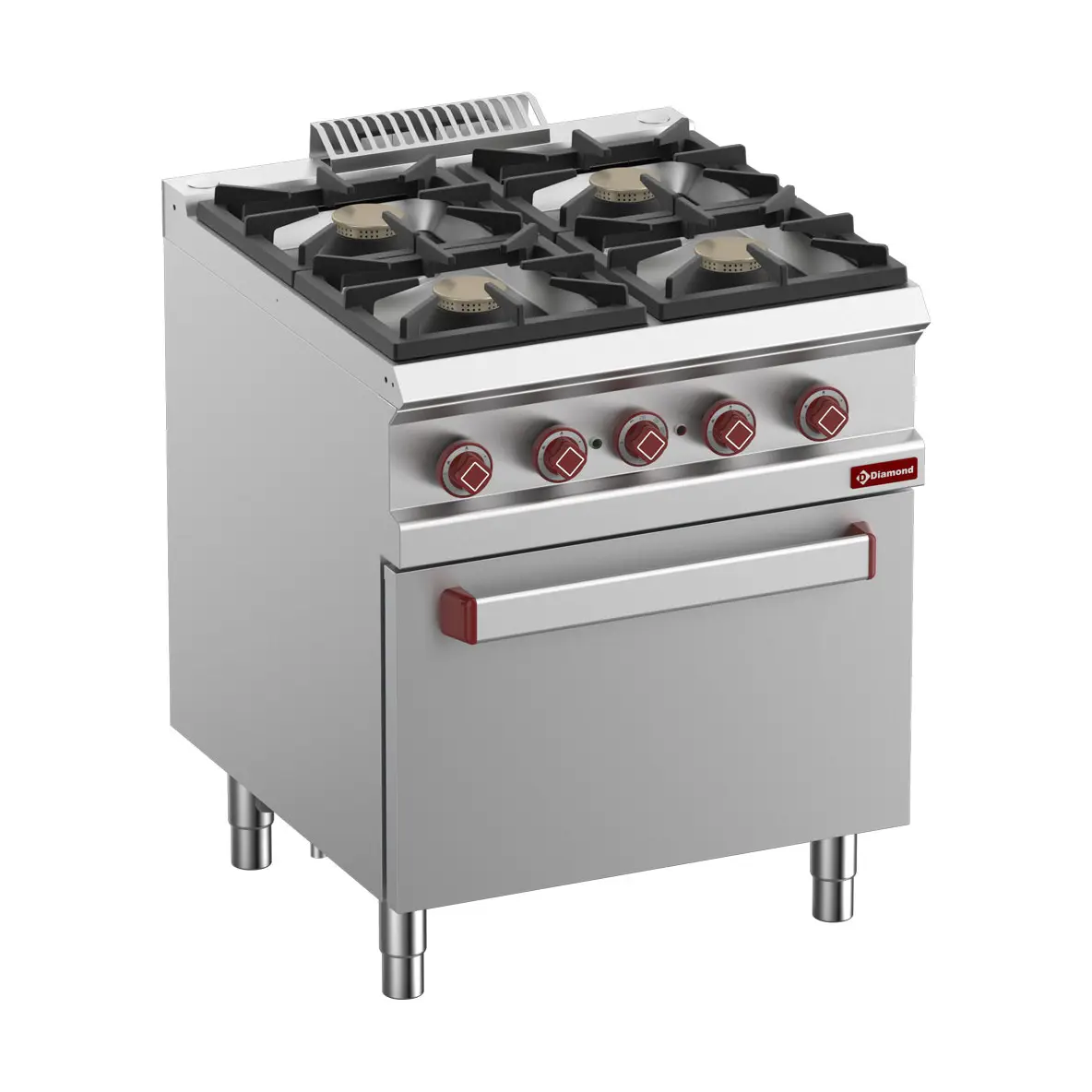 Fourneau 4 feux vifs gaz, four électrique GN 2/1