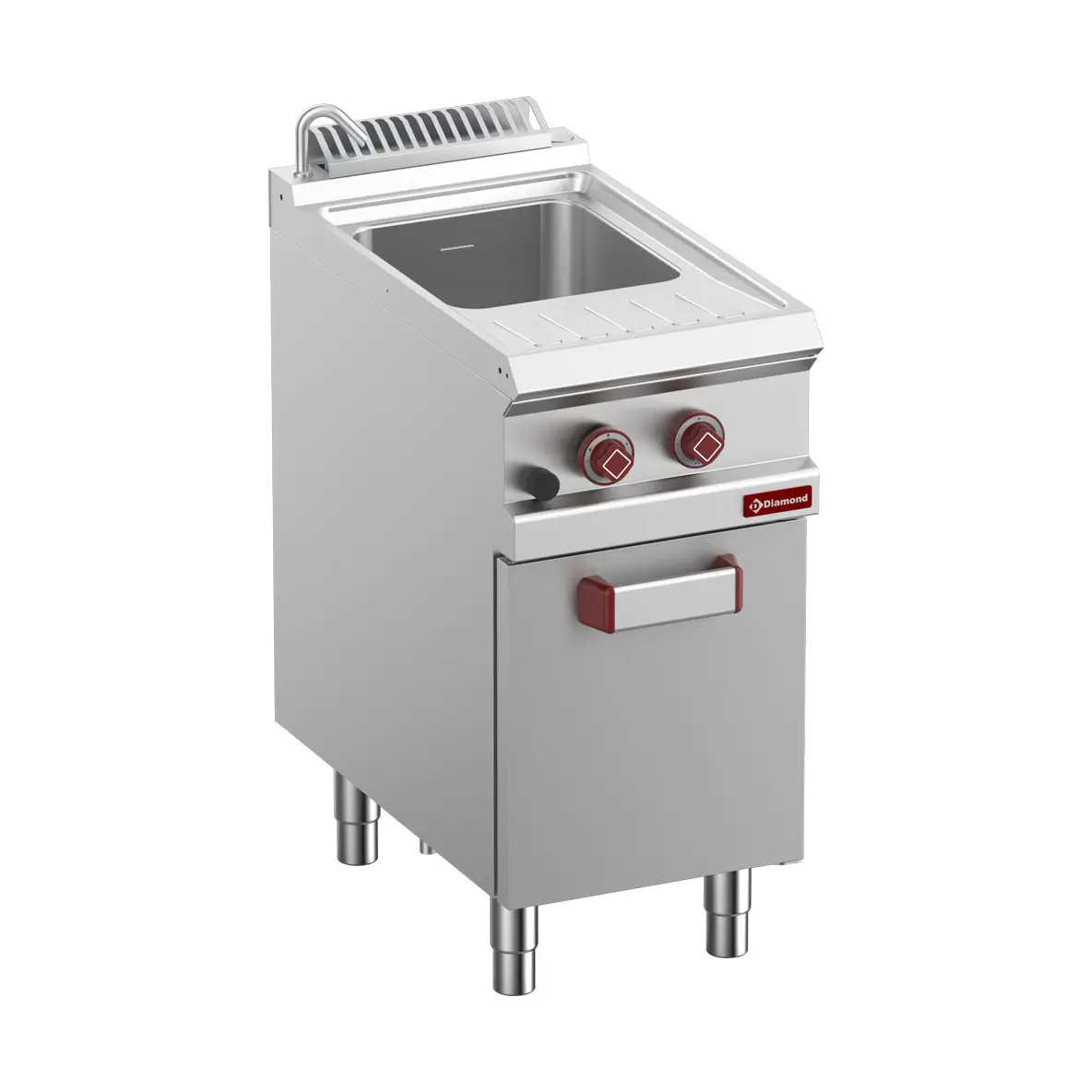 Cuiseur à pâtes gaz 1 cuve 26 Lt (s/paniers), sur armoire