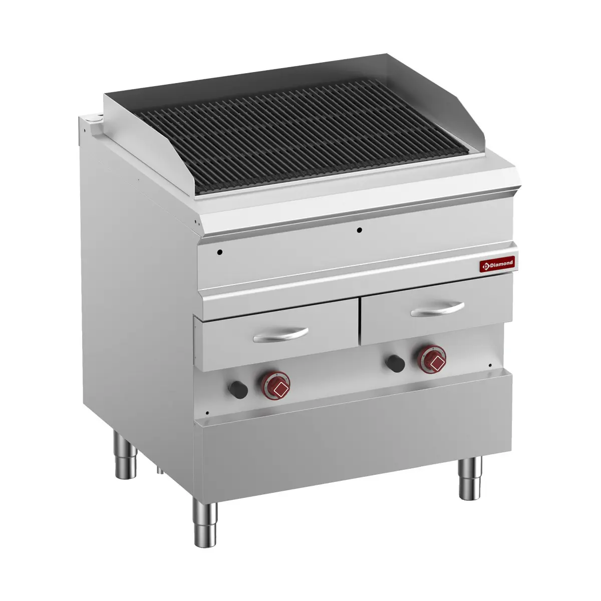 Grill Vapeur gas, grille en fonte "double face", module 1/1