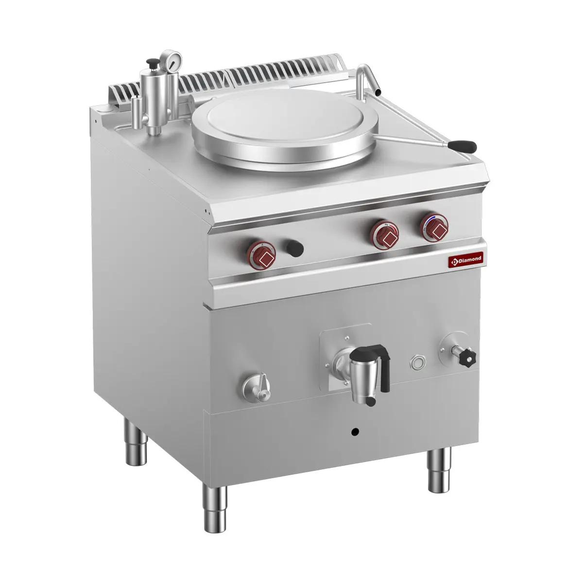 Marmite ronde gaz 50 litres, chauffage indirect	