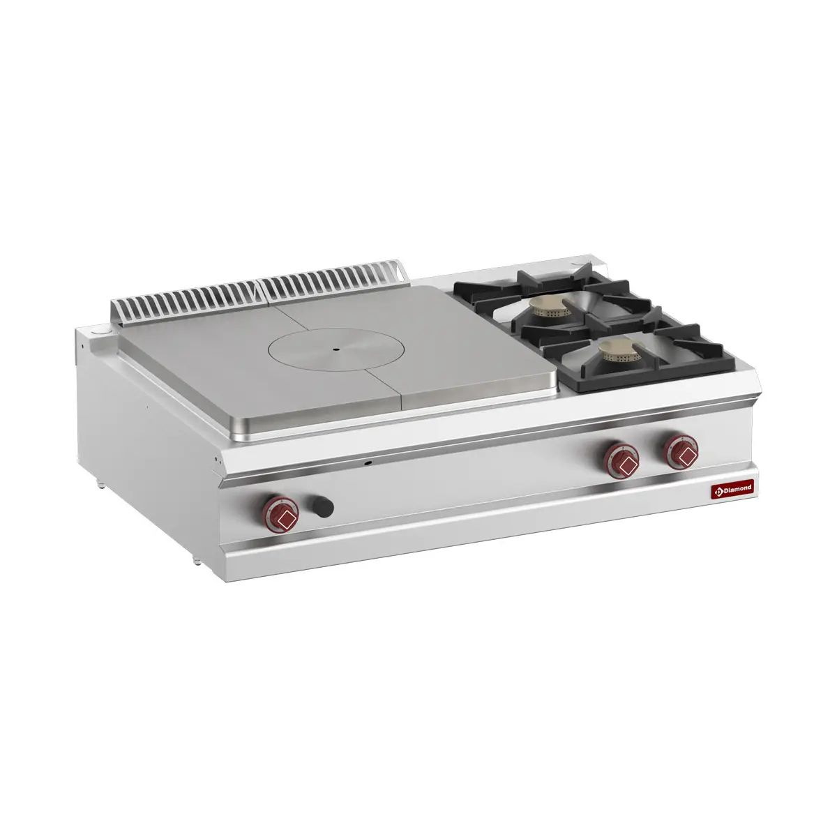 Cuisinière 2 feux vifs, taque coup de feu gaz-Top-