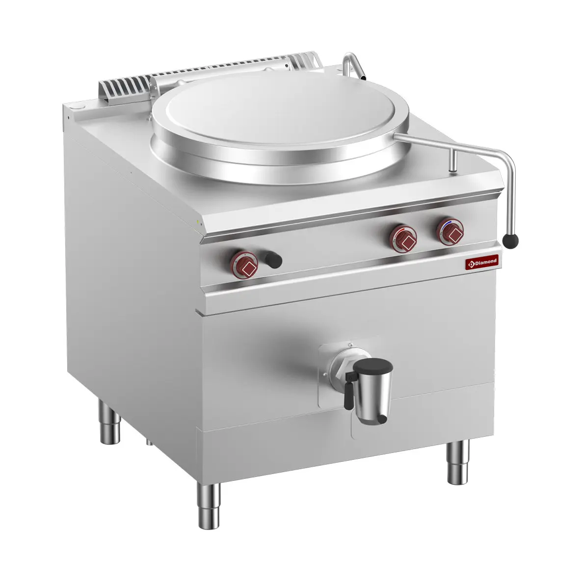 Marmite gaz, cuve 150 lit. chauffage direct, sur meuble