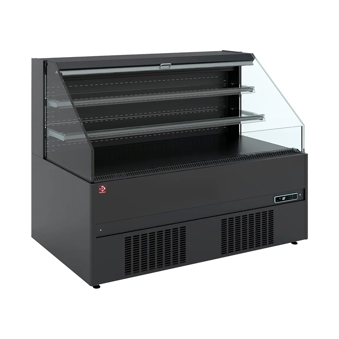 Meuble semi-mural réfrigéré, libre-service, ouvert - FULL BLACK - 1315 x 902 mm