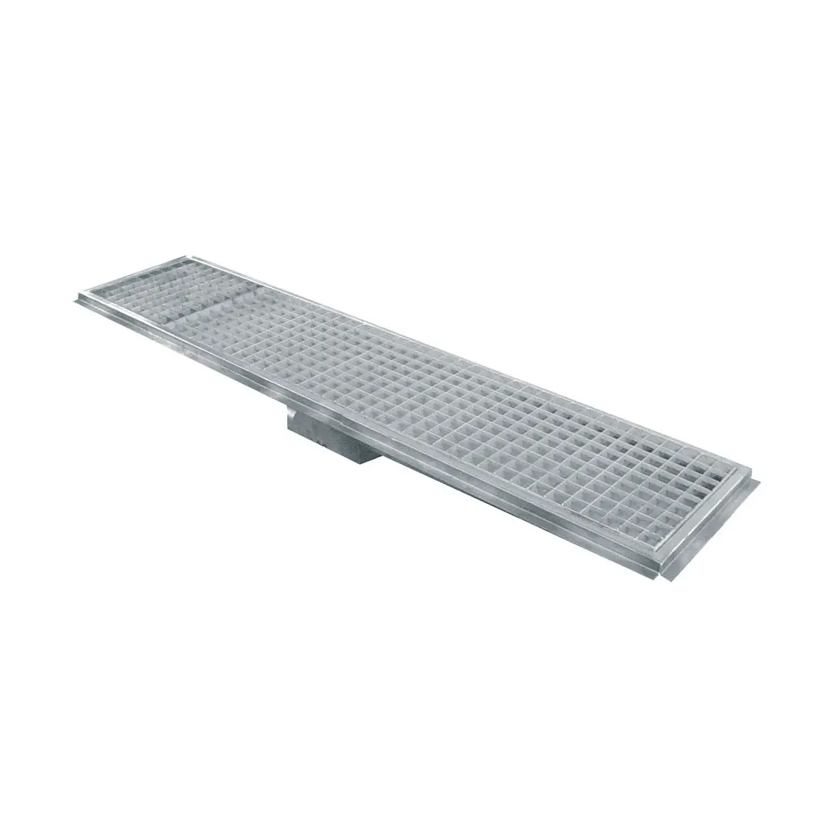 Caniveau de sol inox 600x300, sortie latérale