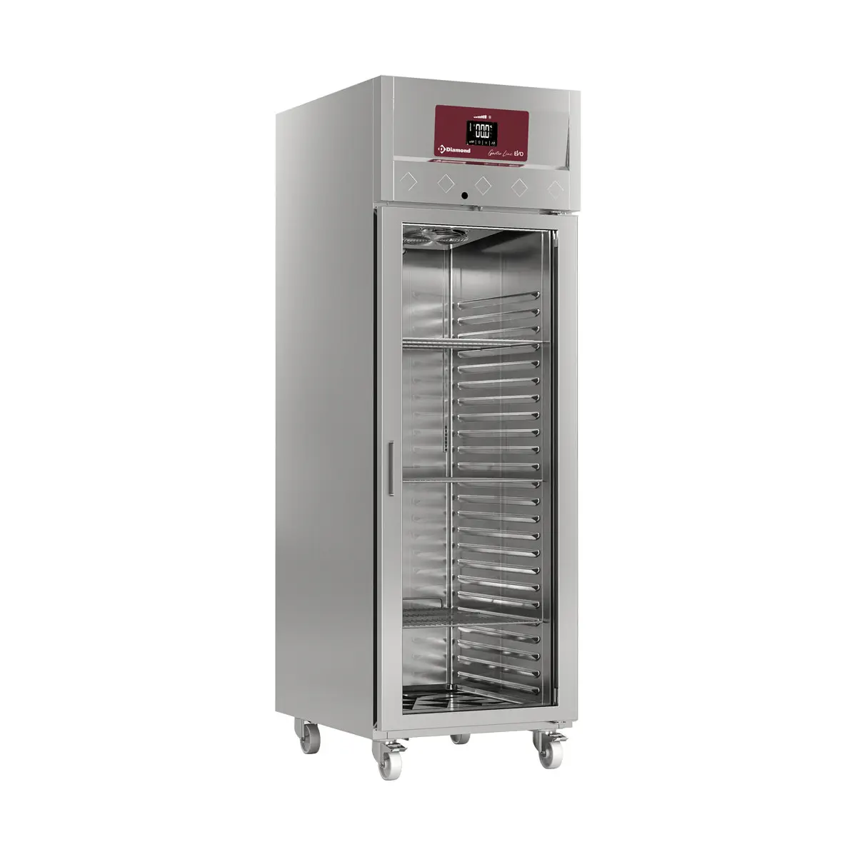 Armoire de congélation ventilée 700 Lit. 1 porte vitrée GN 2/1,  sur roues