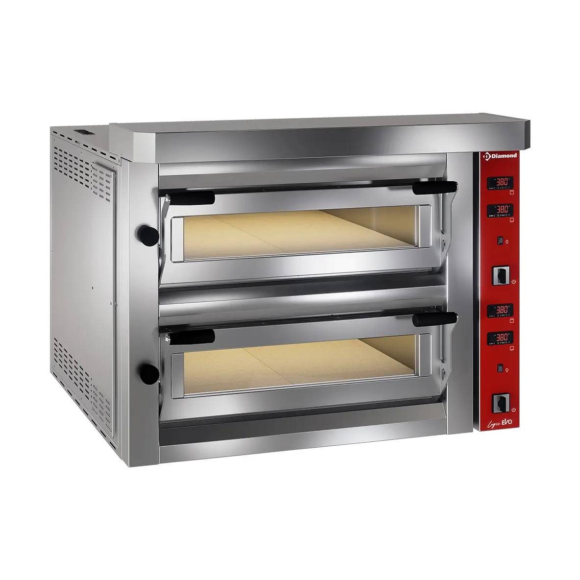 Four électrique à pizzas, 2x 4 pizzas 350mm - FULL pierre réfractaire 