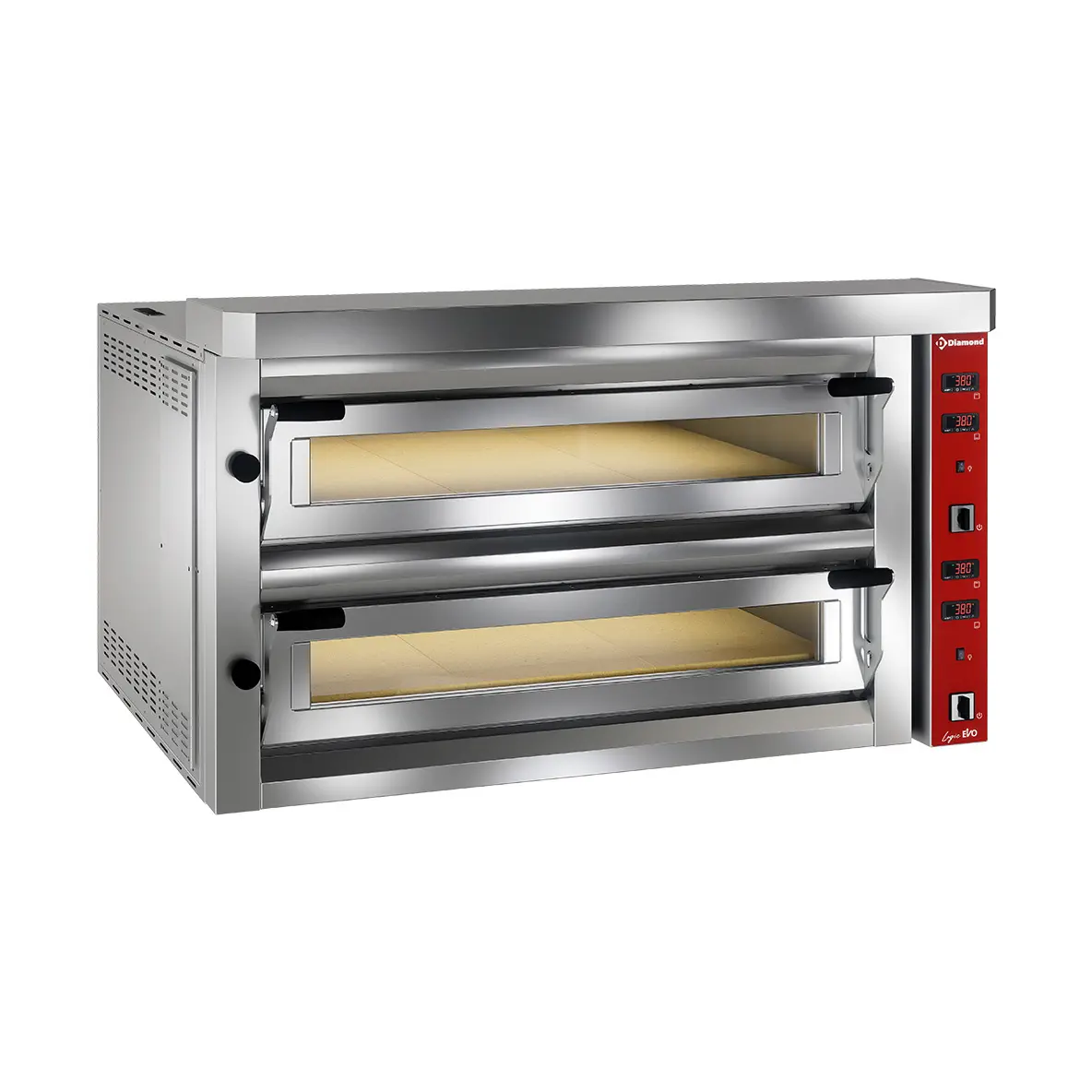 Four électrique à pizzas, 2x 6 pizzas 350mm - FULL pierre réfractaire 