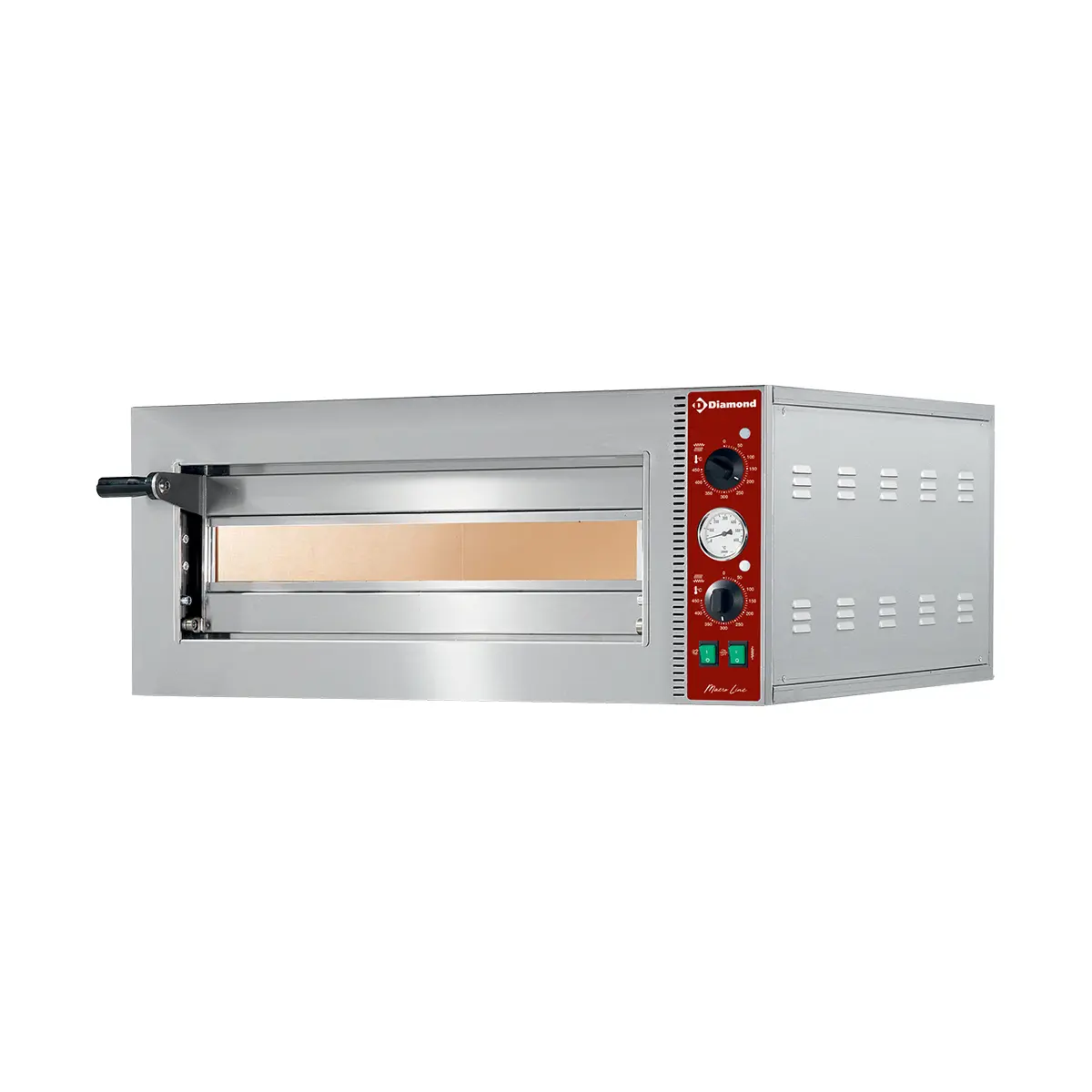 Four électrique à pizzas Ø 420 mm, chambre 420x420xh140 mm