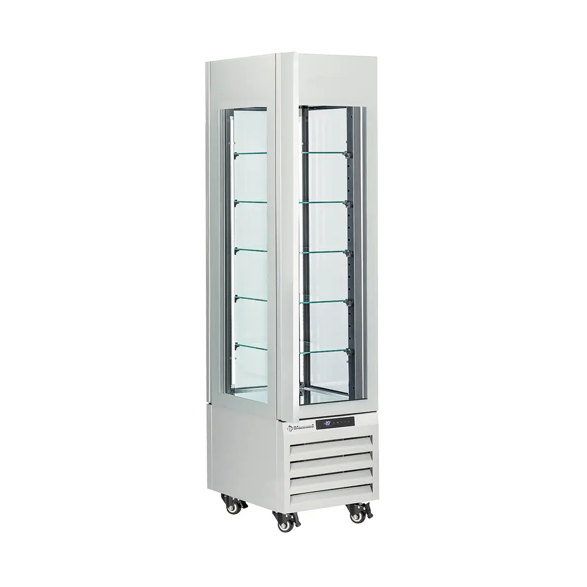 Vitrine "FULL vitrée" 260 Lt., 5 niveaux en verre, ventilée - PASTRY - BLANC