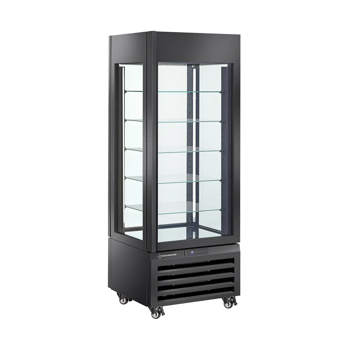Vitrine "FULL vitrée" 440 Lt., 5 niveaux en verre, ventilée - CHOCOLATE - NOIR