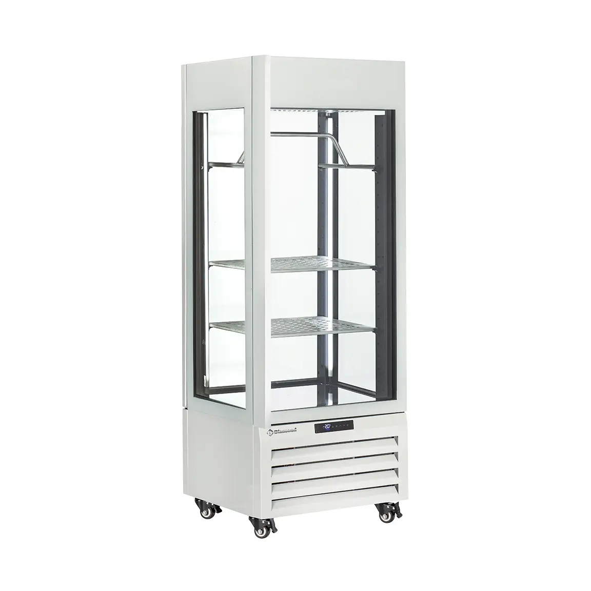 Vitrine "FULL vitrée" 440 Lt., 2 étagères & barre à viande, ventilée - MEAT - BLANC