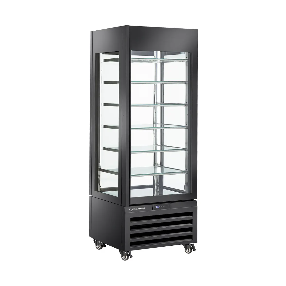 Vitrine "FULL vitrée" 440 Lt., 6 niveaux en verre, statique - ICE CREAM - NOIR