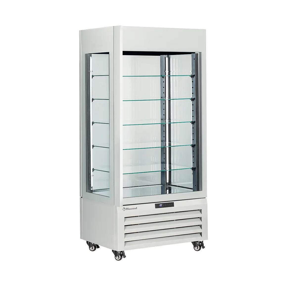 Vitrine "FULL vitrée" 600 Lt., 5 niveaux en verre, ventilée - ICE CREAM & PASTRY - BLANC