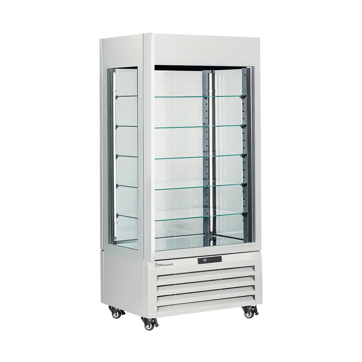 Vitrine "FULL vitrée" 600 Lt., 5 niveaux en verre, ventilée -  PASTRY - BLANC