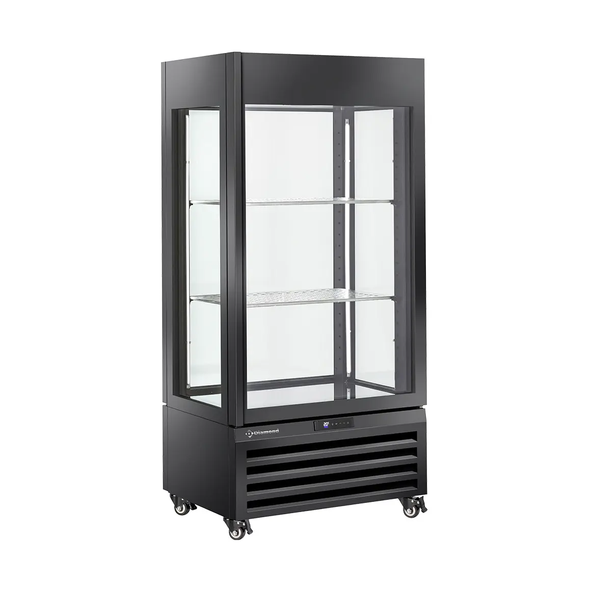 Vitrine "FULL vitrée" 600 Lt., 1 niveau + 2 étagères, ventilée - WINE - NOIR