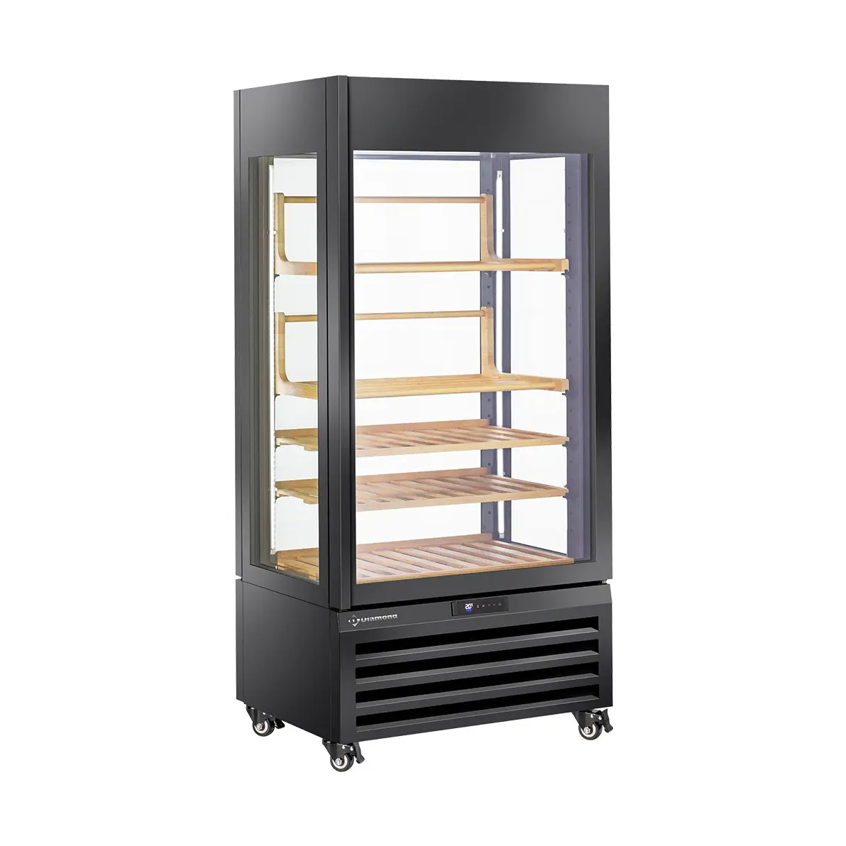 Vitrine "FULL vitrée" 600 Lt., 1 niveau + 4 étagères, ventilée - WINE - NOIR