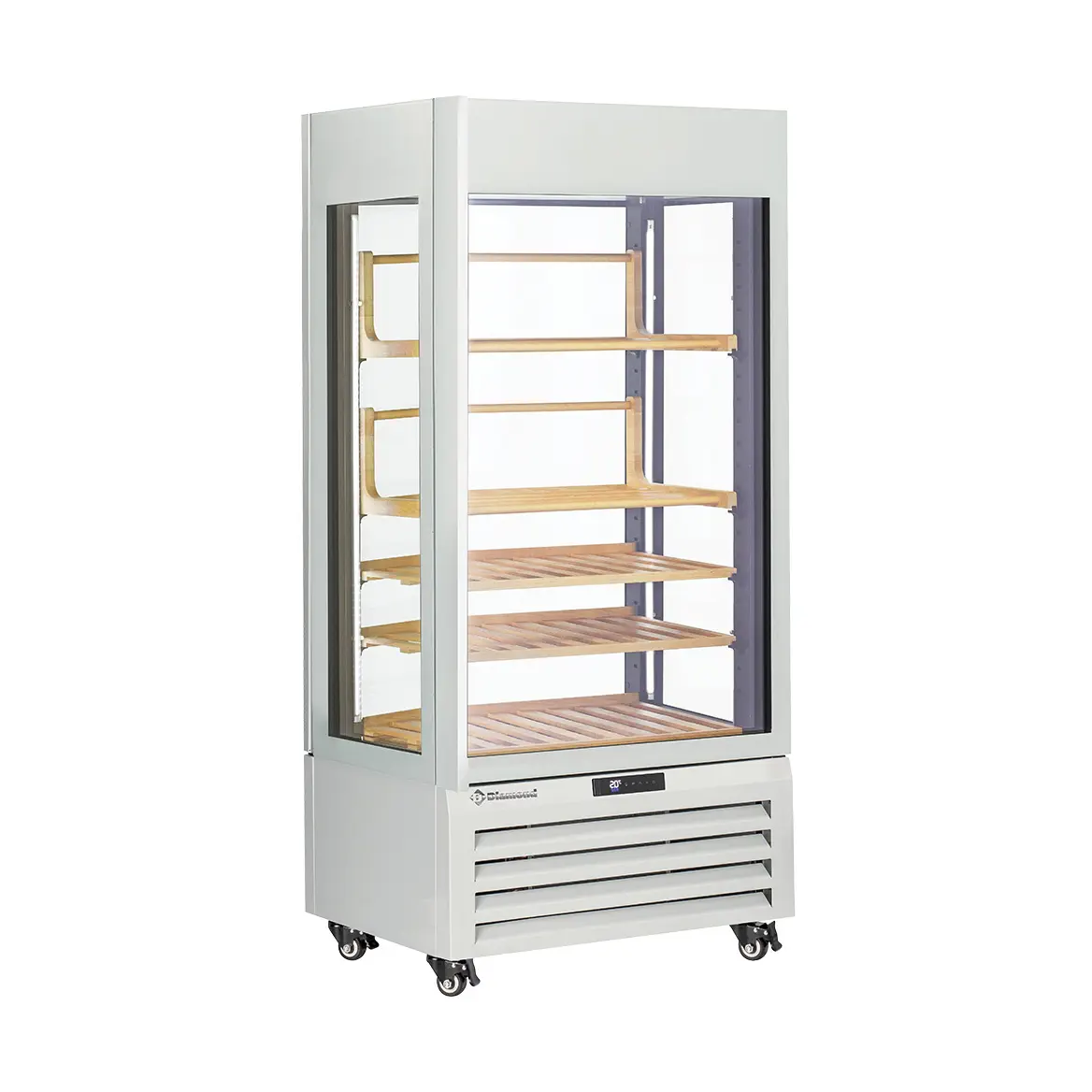 Vitrine "FULL vitrée" 600 Lt., 1 niveau + 4 étagères, ventilée - WINE - BLANC