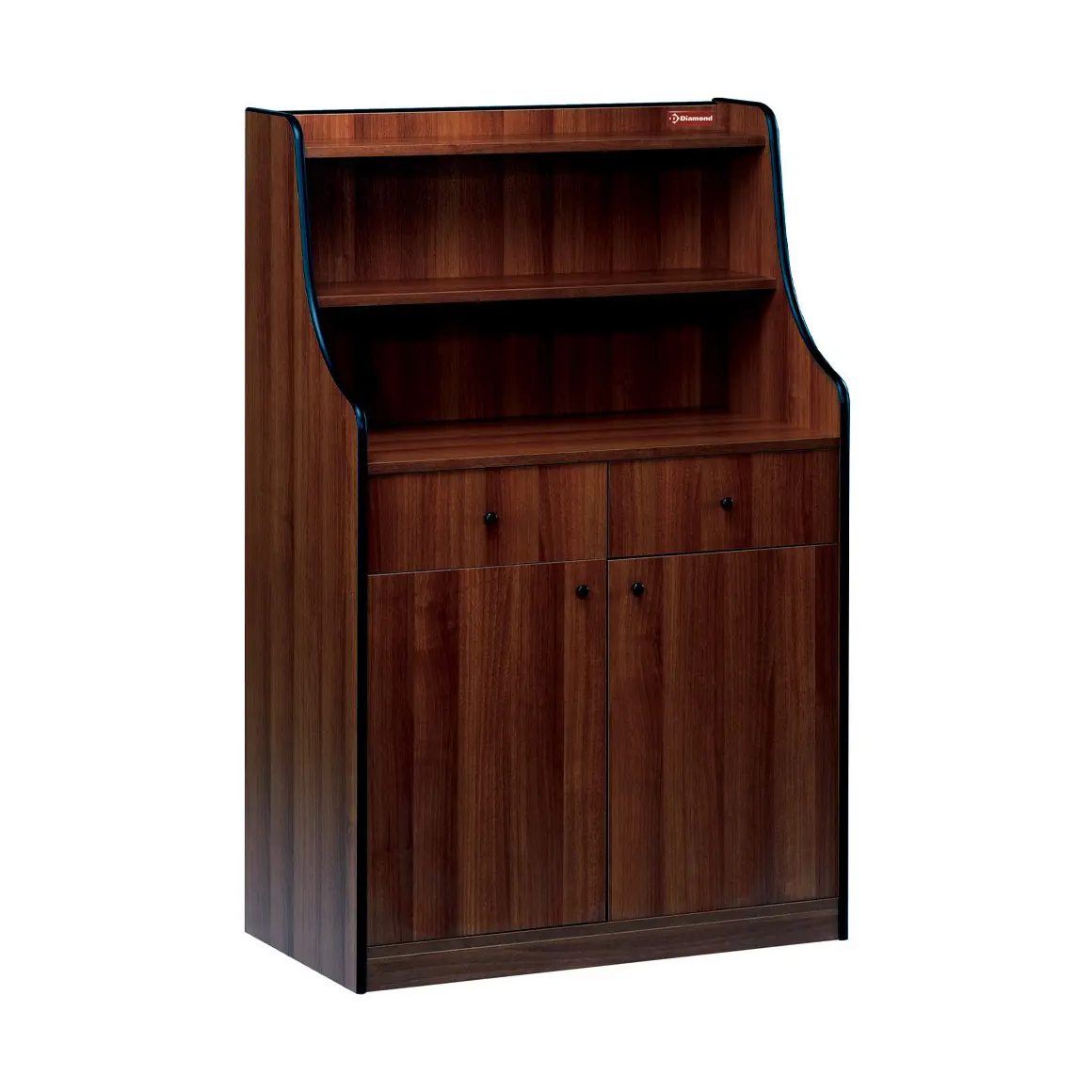 Meuble de service, 2 tiroirs, 2 portes, "Wengé"