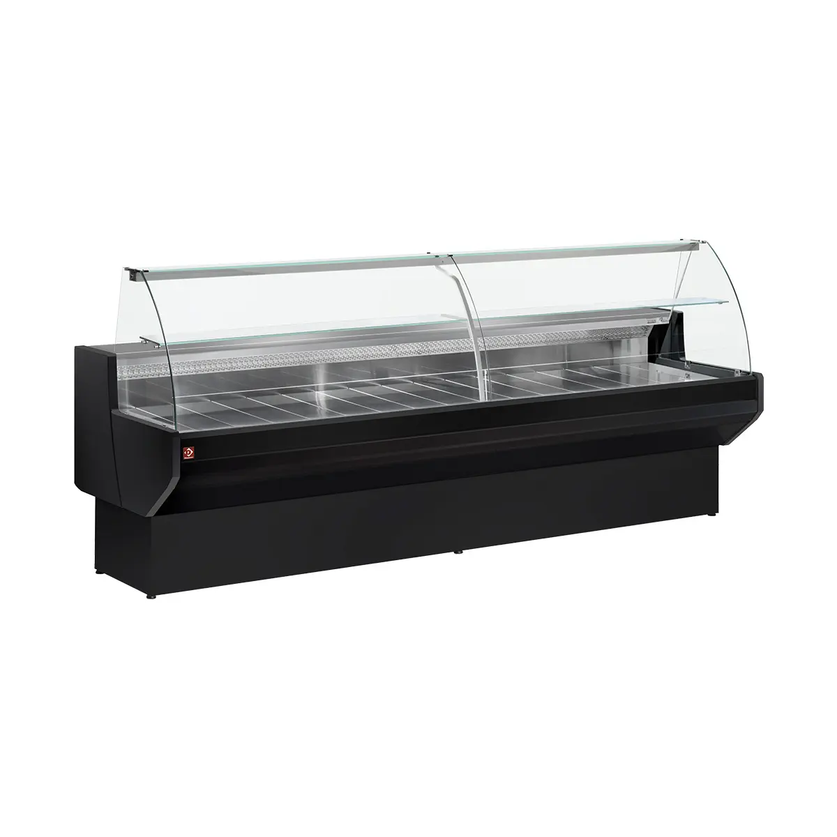 Comptoir vitrine réfrigéré à vitre bombée, avec réserve - NOIR - 1040 x 910 mm