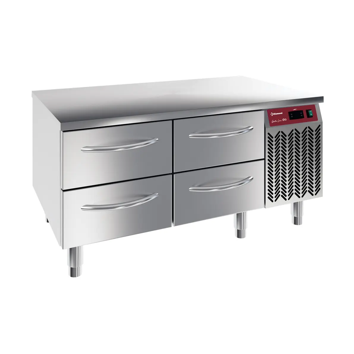 Soubassement réfrigéré, 4x 1/2 tiroirs GN 1/1-h 100 mm