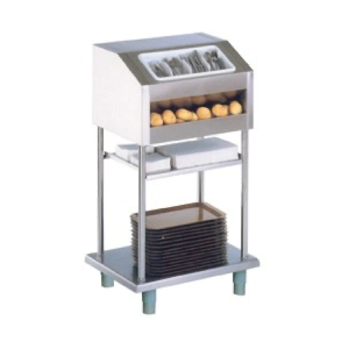 Elément porte plateaux, pains et couverts