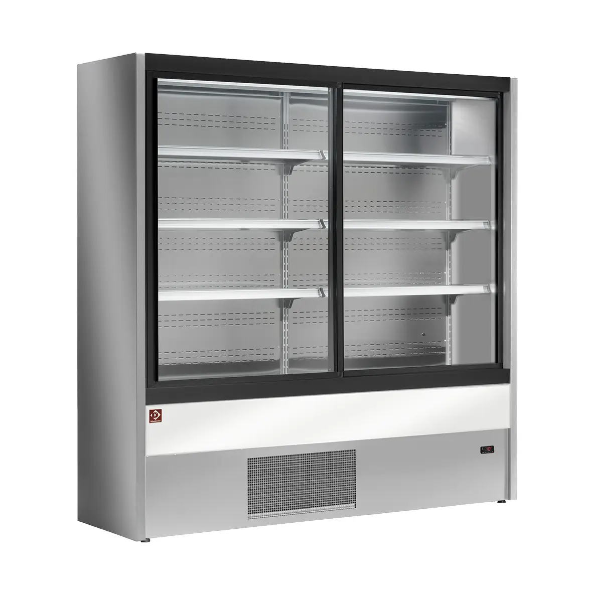 Murale réfrigéré, ventilé, avec portes coulissantes en verres - GRIS/BLANC - 1500 x 570 mm