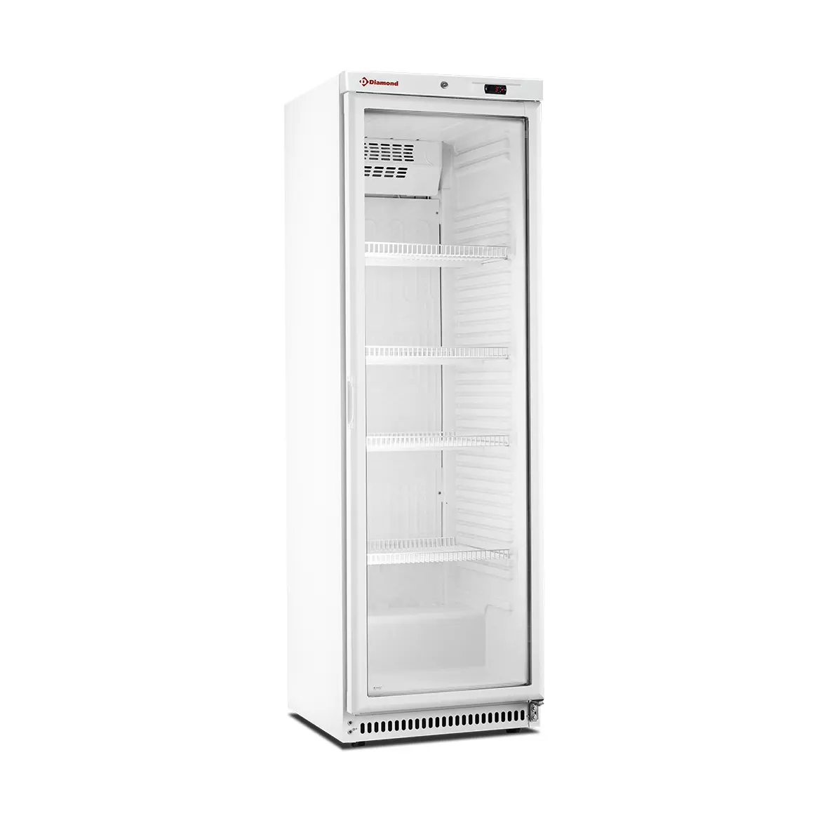 Armoire frigorifique, vitrée, ventilée, 400 Lit. blanc