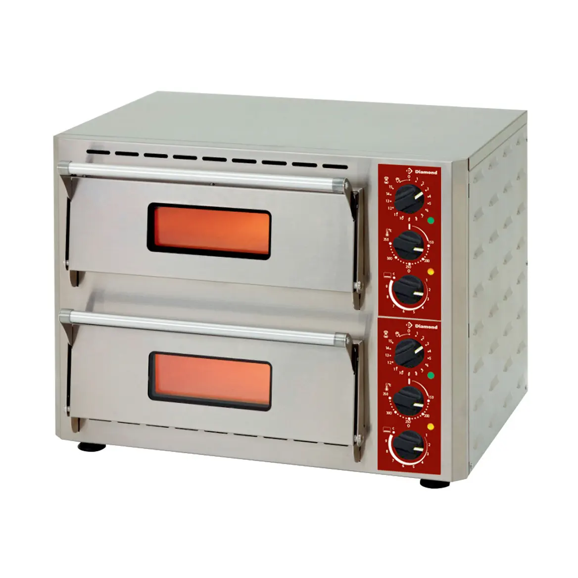 Four électrique pizzas, 2 chambres (3+3 kW) 430x430xh100 mm