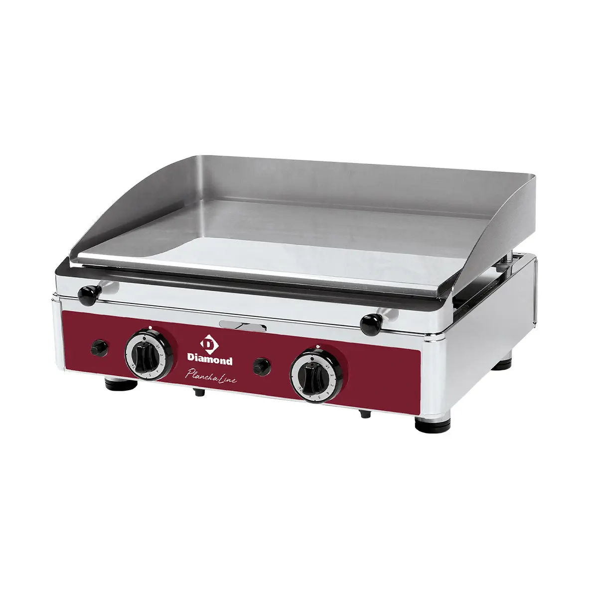 Plaque de cuisson lisse, chromée, gaz