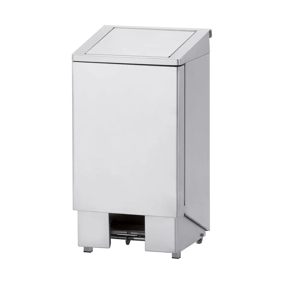 Poubelle inox, à pédale, couvercle avec vérin, 60 litres