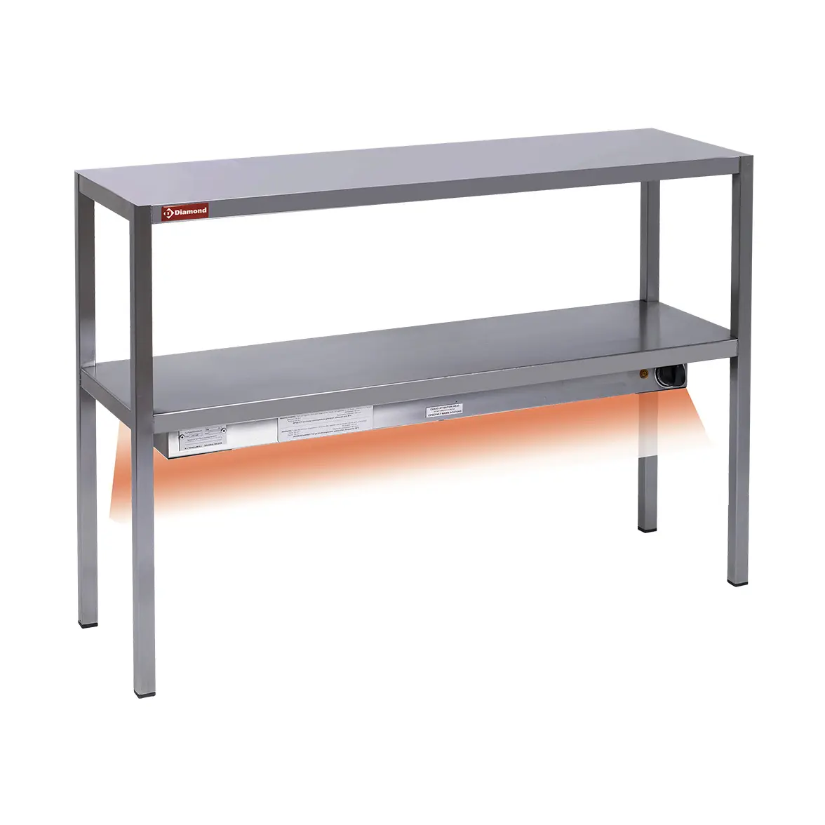 Etagère de "chef" chauffante - 2 niveaux - 1400 x 300 mm