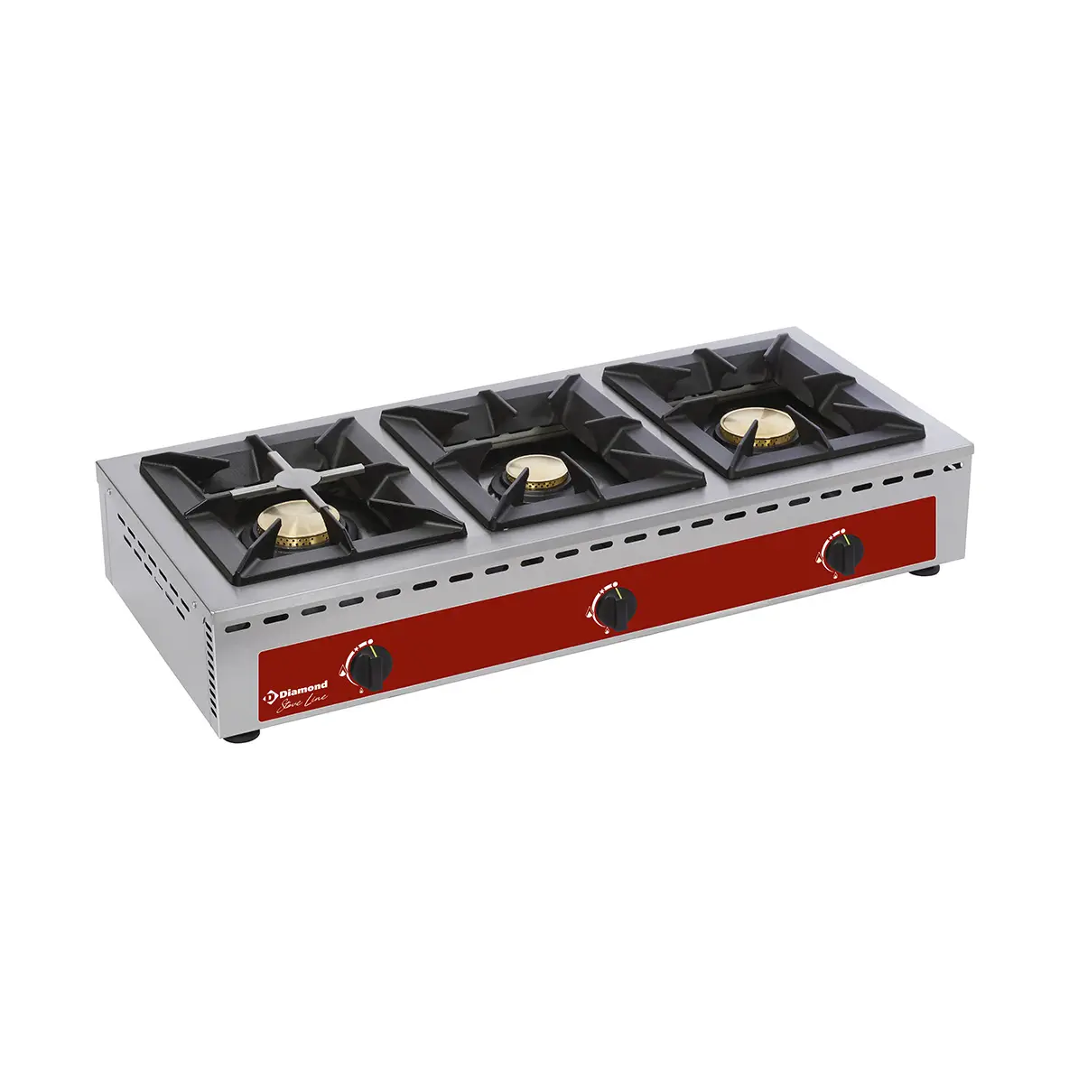 Réchaud de table - 3 feux vifs (7+5+7 kW)