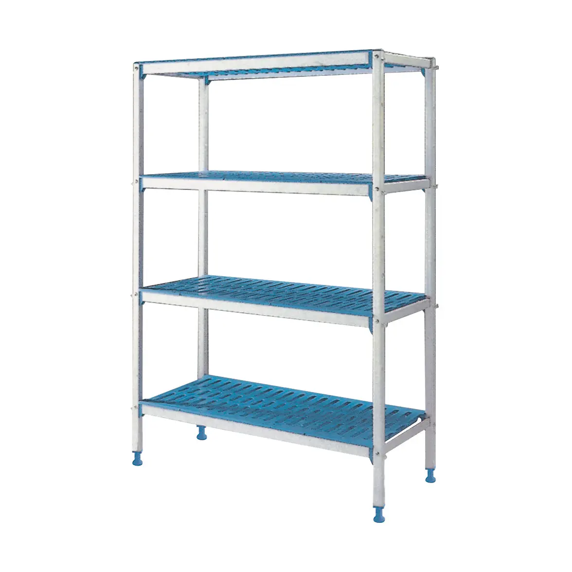 Rayonnage linéaire en aluminium anodisé 4 niveaux "Modular Rack"