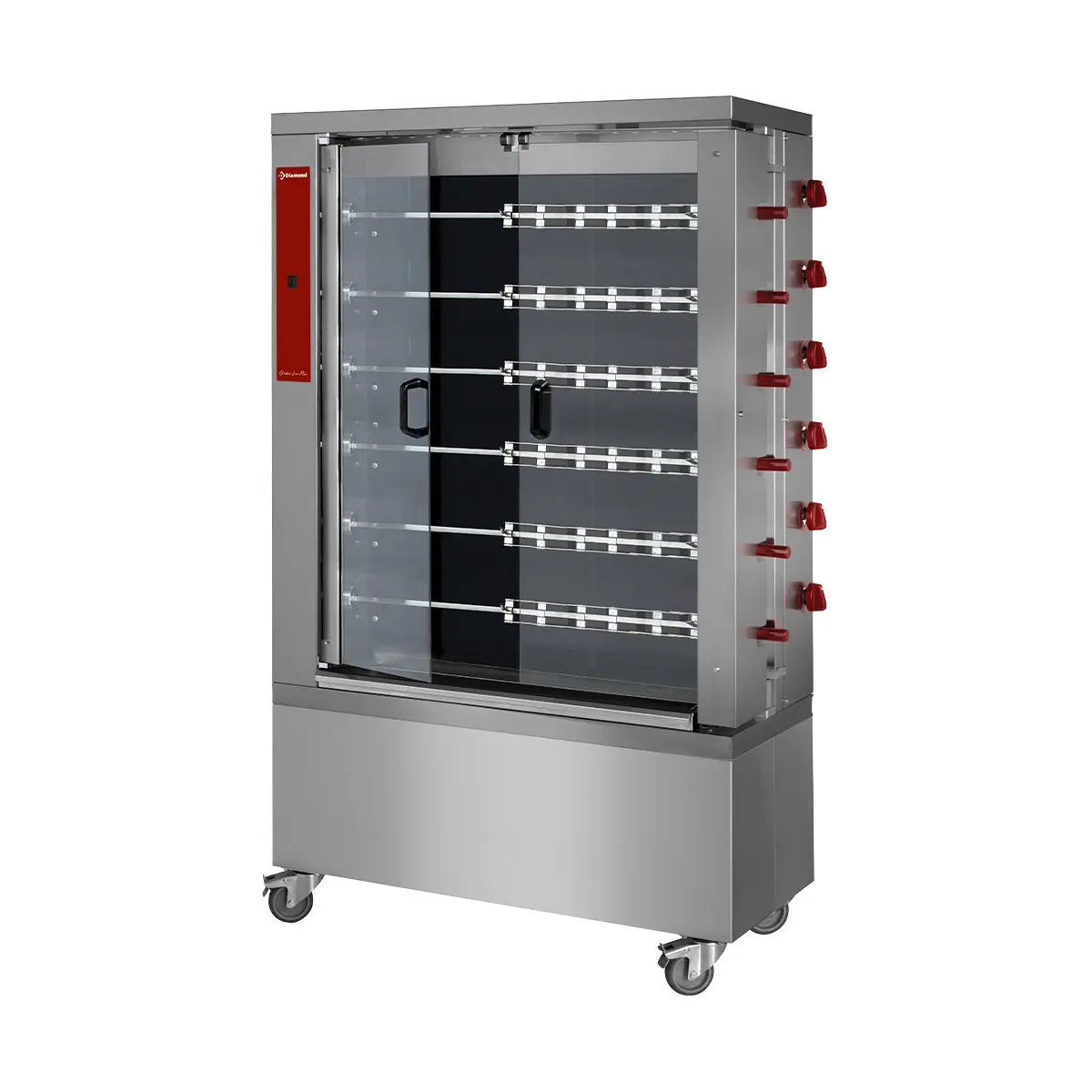 Rôtissoire électrique vitrocéramique, 6 broches (36 poulets)