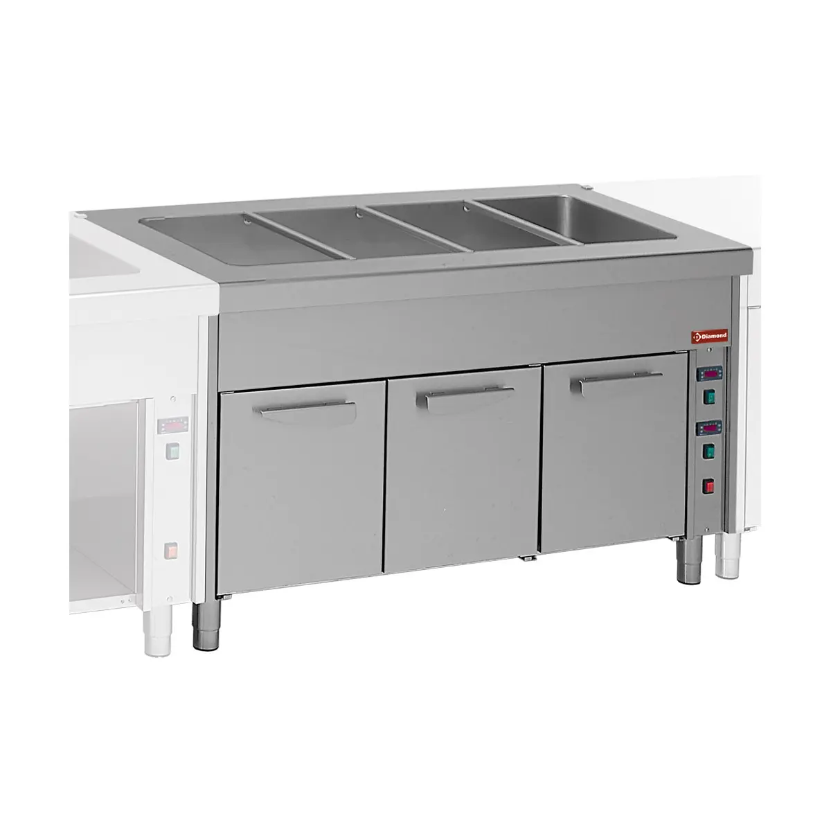 Elément bain-marie sur armoire chauffante 2x GN 1/1