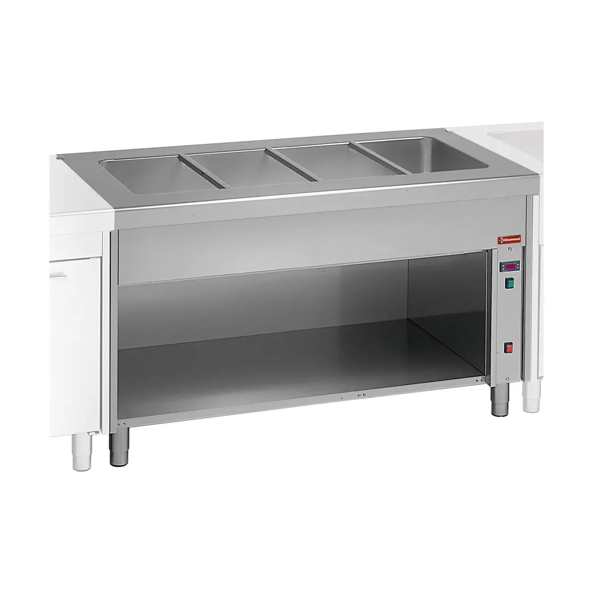 Elément bain-marie sur meuble ouvert 2x GN 1/1