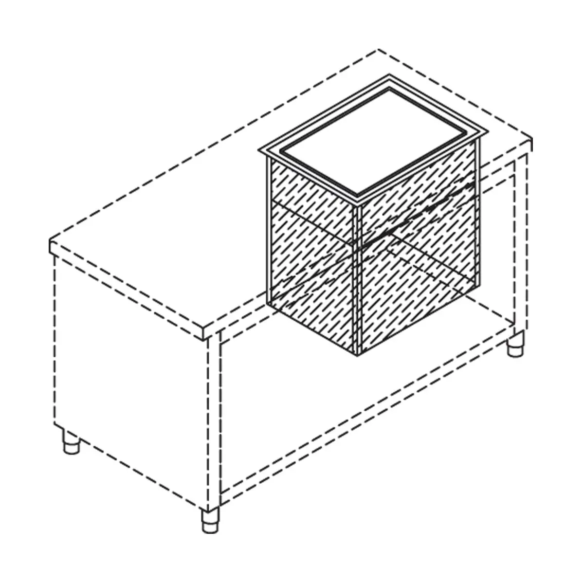 Silo neutre pour paniers lave-vaisselle 500x500 mm