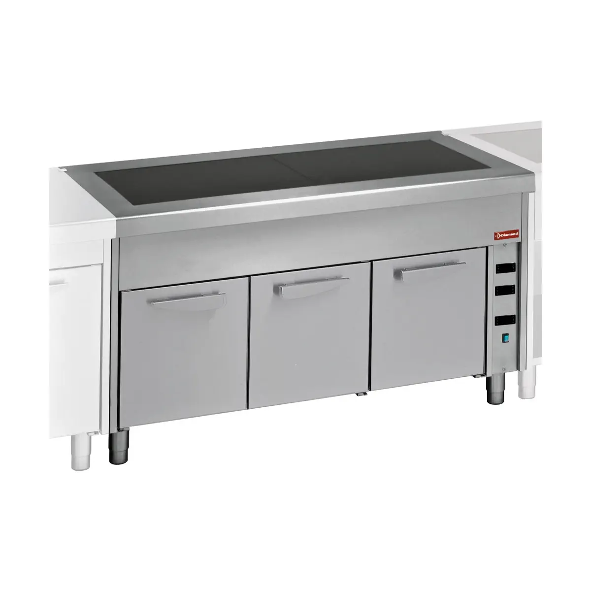 Elément vitrocéramique sur armoire chauffante 3x GN 1/1