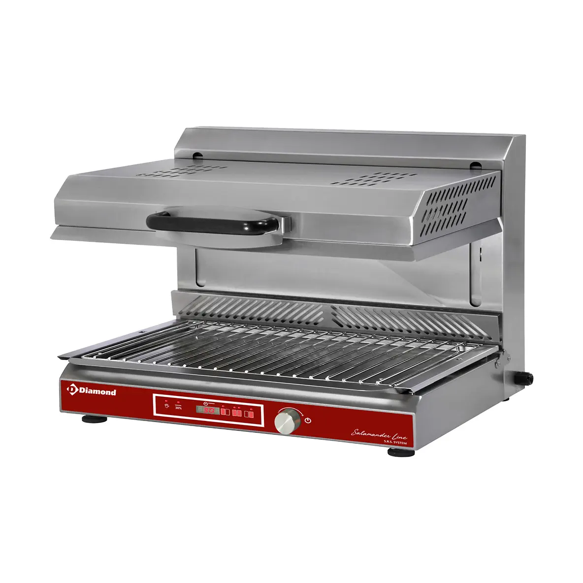 Salamandre vitrocéramique électronique , plafond mobile, 3 foyers (digit)