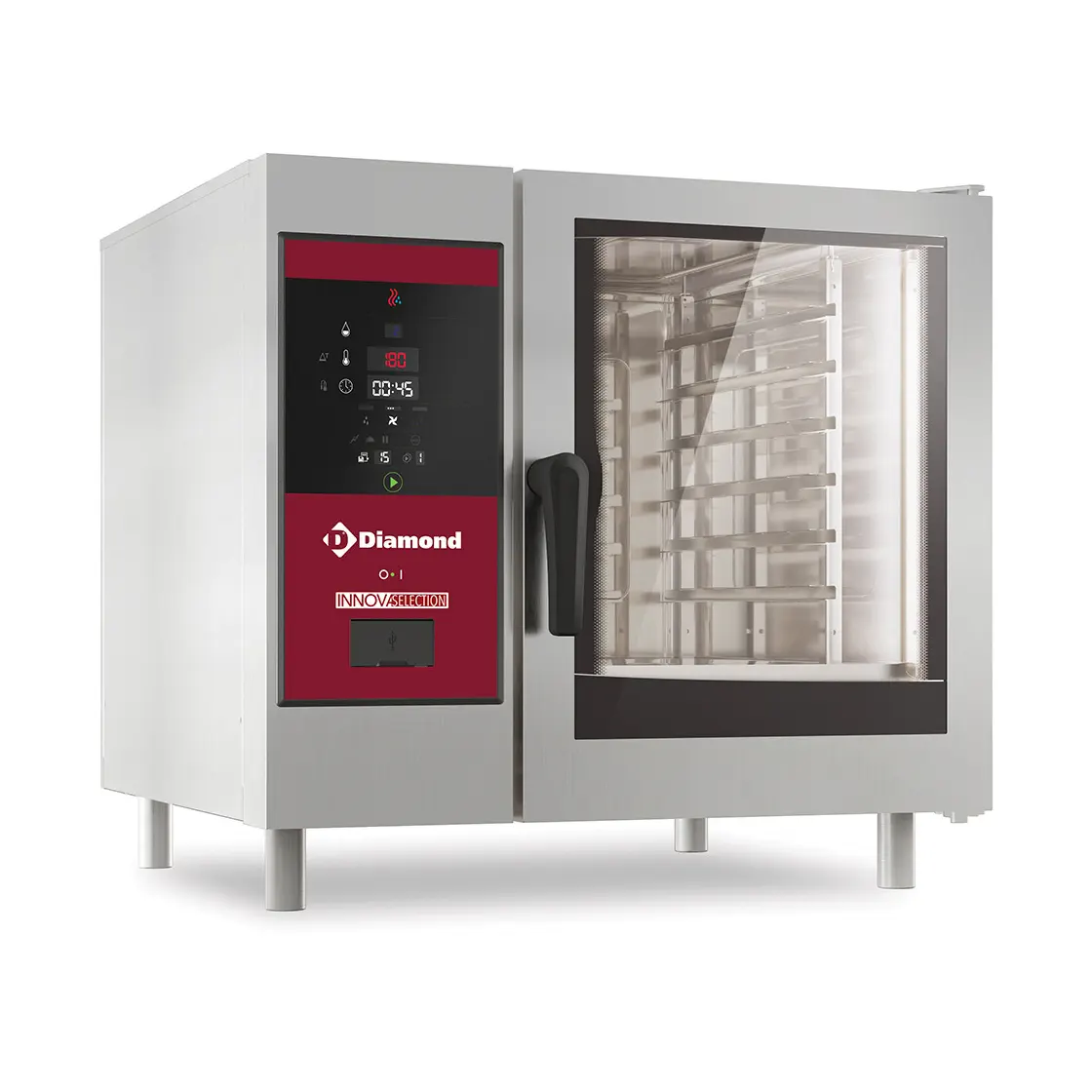 Four électrique vapeur directe et convection, 6x GN 1/1+Cleaning