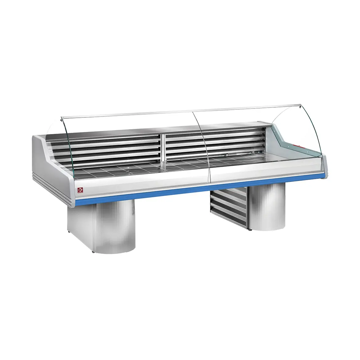 Comptoir vitrine réfrigéré "statique", à vitre bombée, sur socles - 1500 x 1195 mm