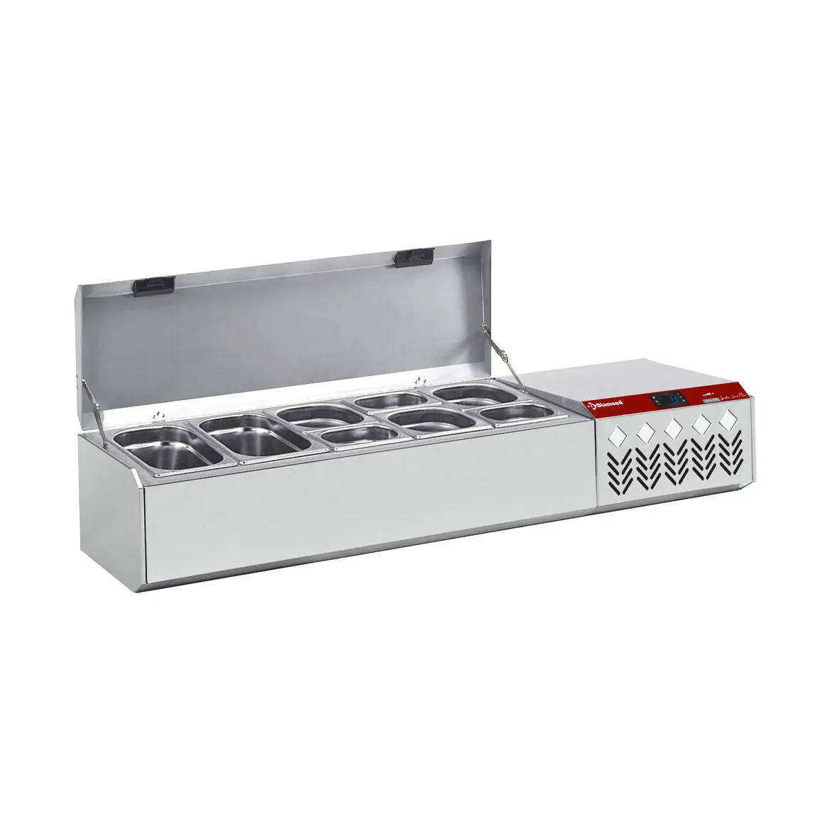 Structure réfrigérée GN 5x1/4 , avec couvercle - 1330 x 324 mm