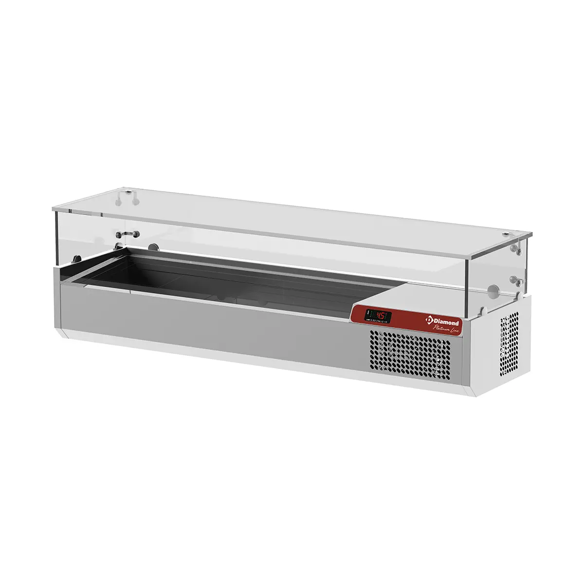 Saladette avec vitre 1400 mm - 1400 x 380 mm