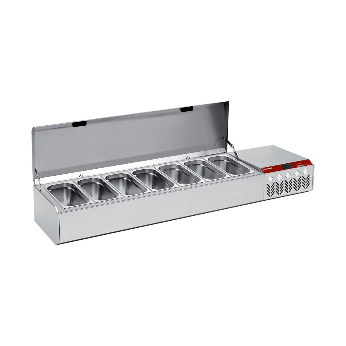 Structure réfrigérée GN 7x1/3, avec couvercle - 1795 x 384 mm