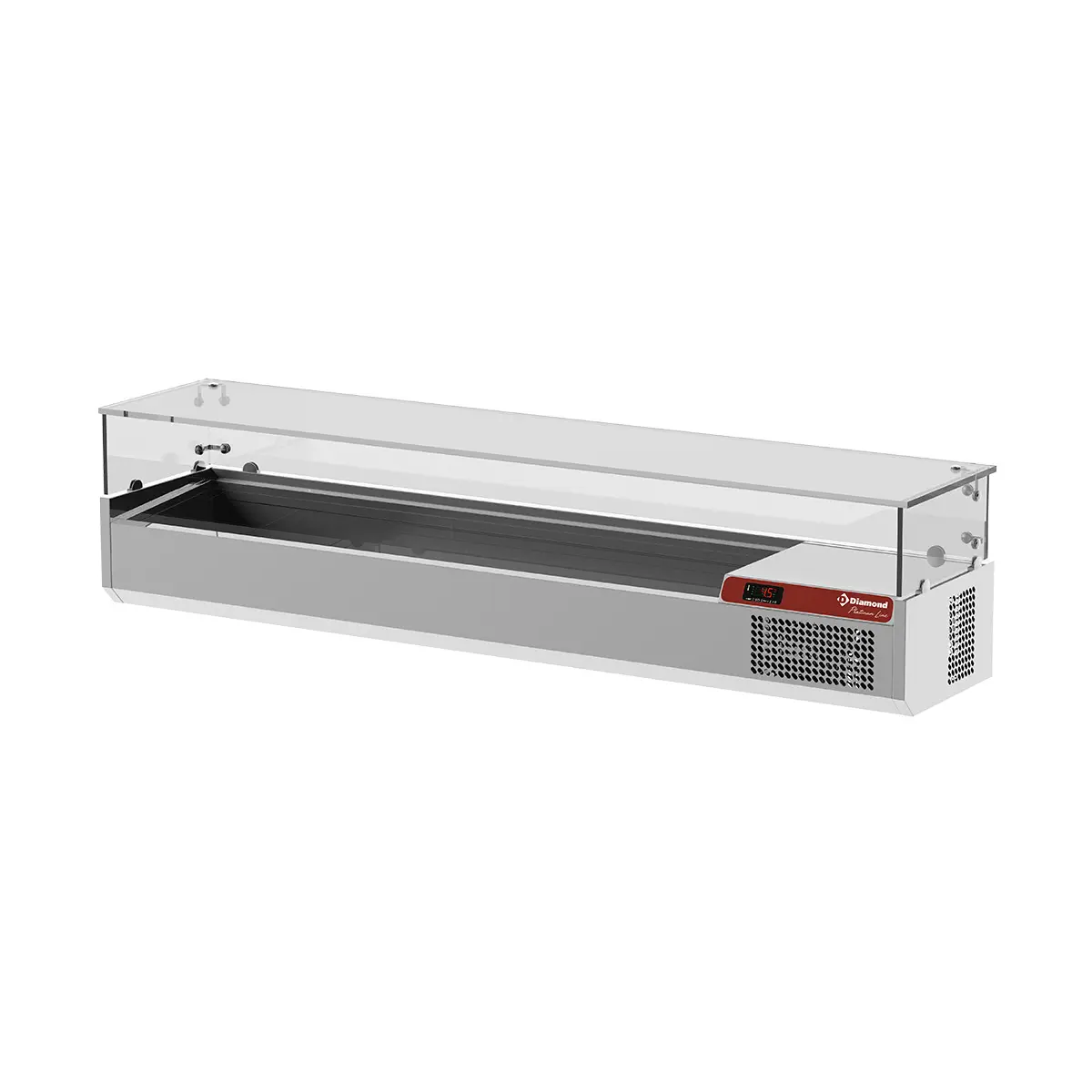 Saladette avec vitre 1800 mm - 1800 x 380 mm