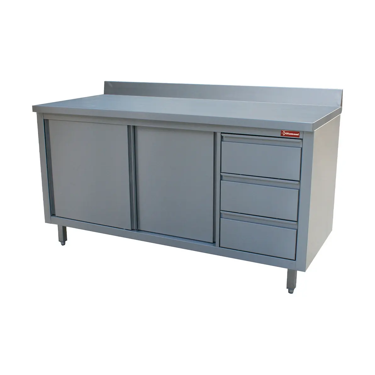 Armoire 2 portes coullissantes, 3 tiroirs, murale - 1600 x 700 mm