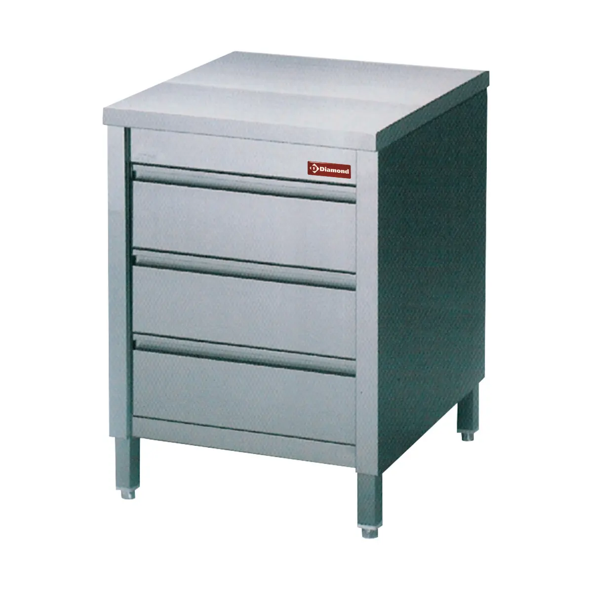 Table sur armoire avec 3 tiroirs GN1/1 - 600 x 700 mm