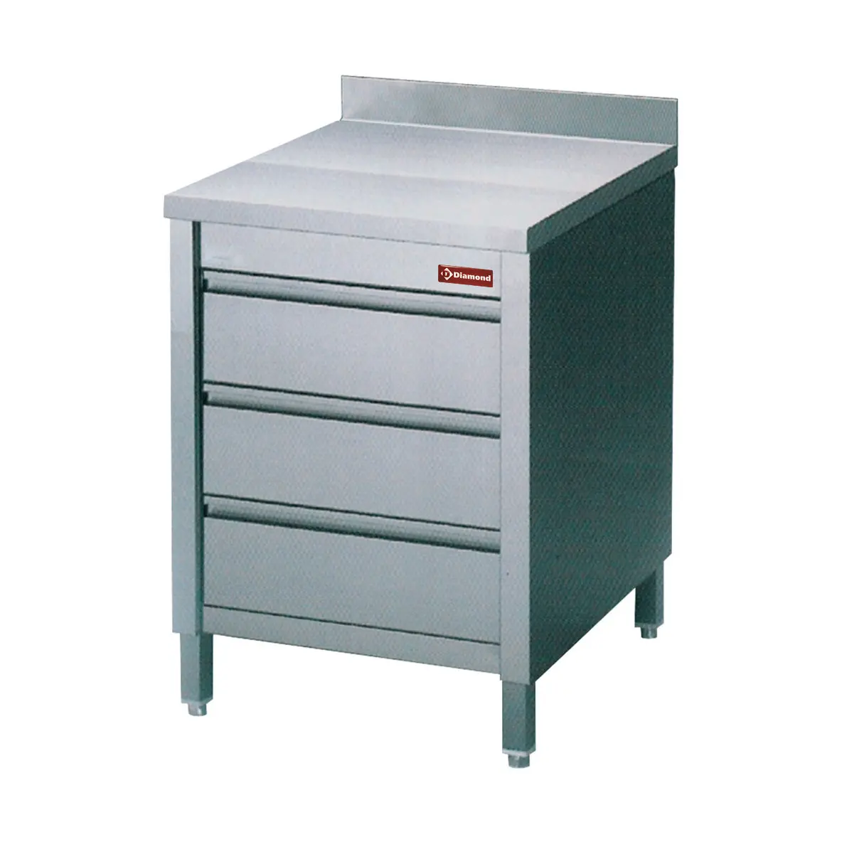 Table sur armoire avec 3 tiroirs GN1/1 - 600 x 700 mm