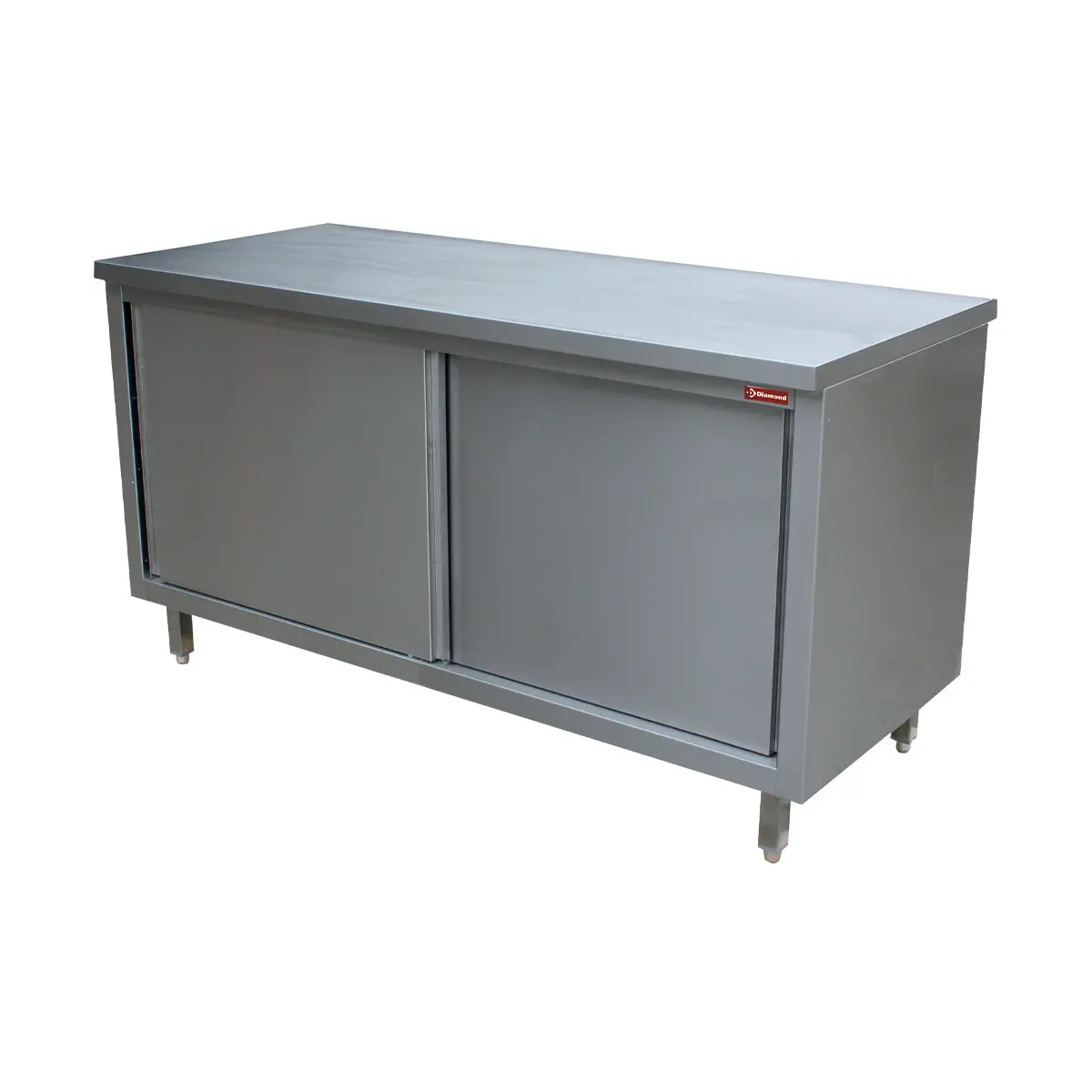 Table armoire neutre, portes coulissantes, "traversante centrale" - 1600 x 700 mm
